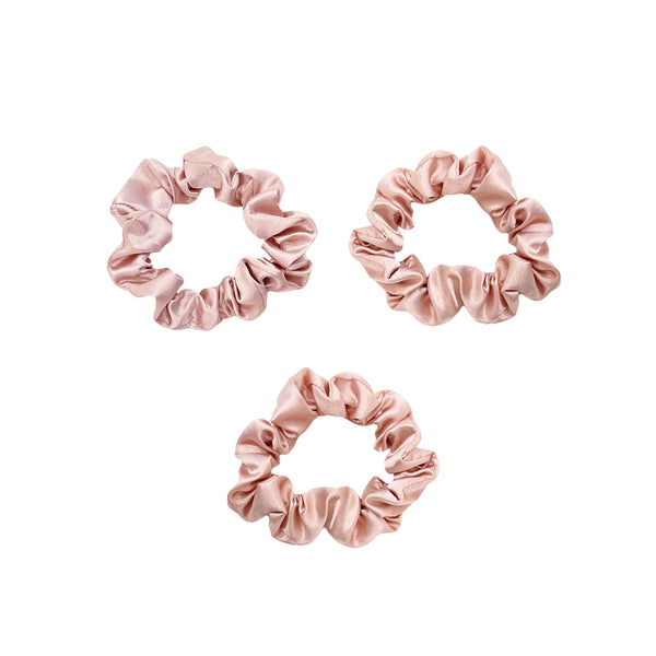 Dusty Pink Satin Scrunchies
